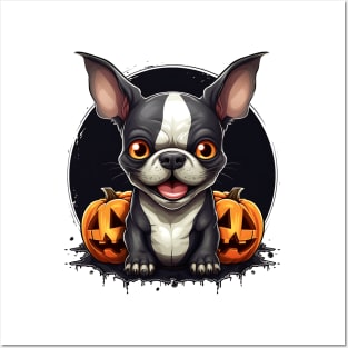 Halloween Boston Terrier Dog #2 Posters and Art